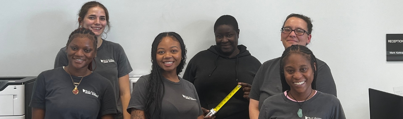 image of women trades students standing together