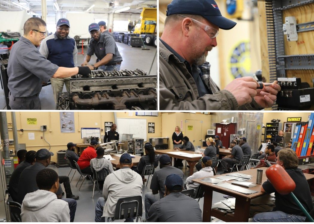 Three image collage of NATS training programs: HVAC, ET, DT
