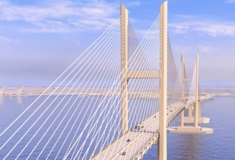 Drone view of Francis Scott Key Bridge