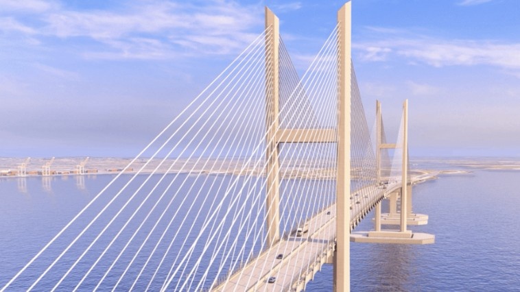 Drone view of Francis Scott Key Bridge